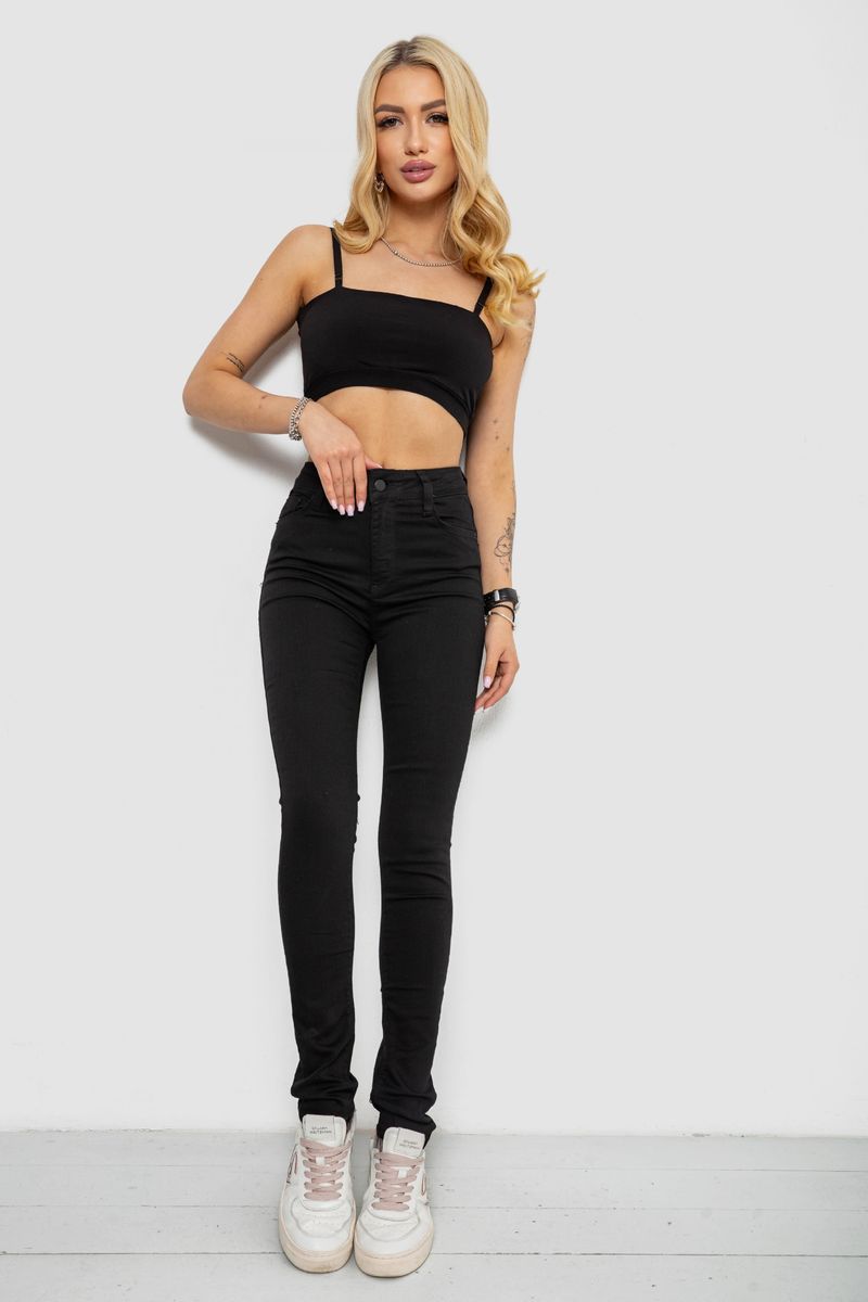 Джинси жіночі Skinny, колір чорний, 182R3394