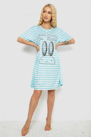 Нічна сорочка, колір біло-бірюзовий, 238R335-7