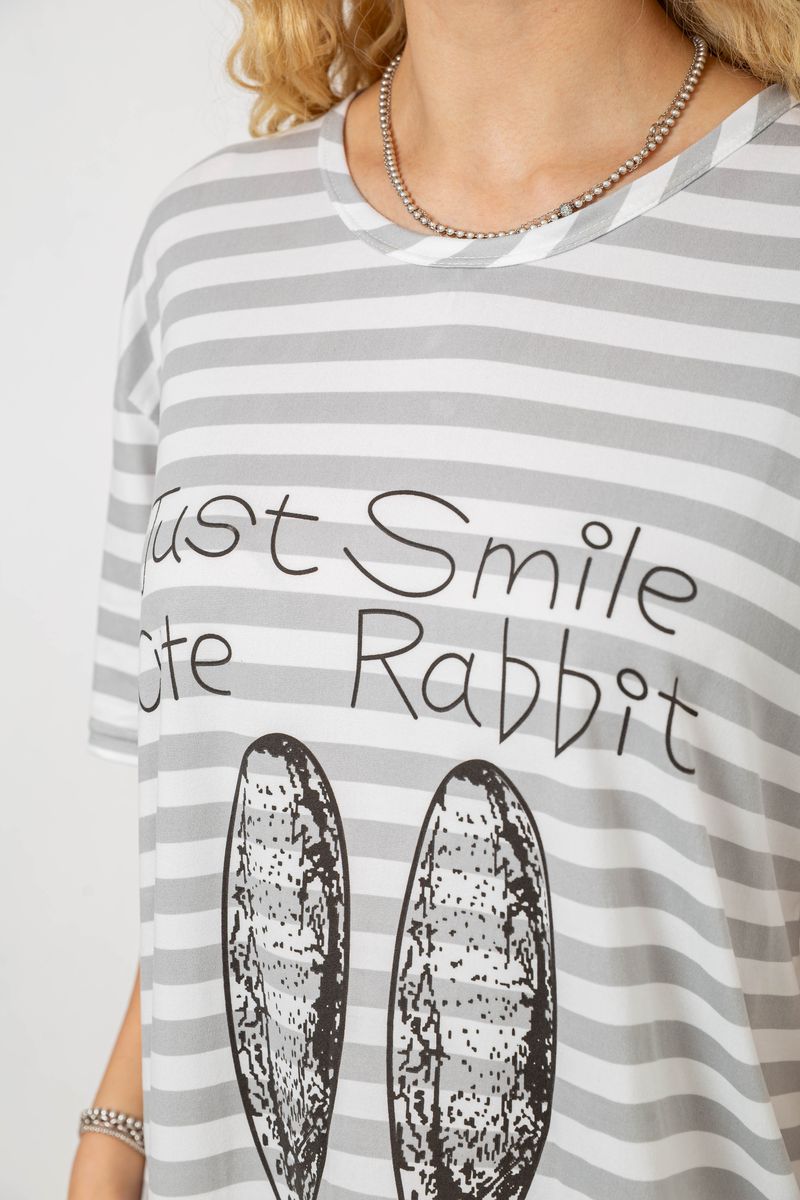 Нічна сорочка, колір сіро-білий, 238R335-7 - Зображення 5