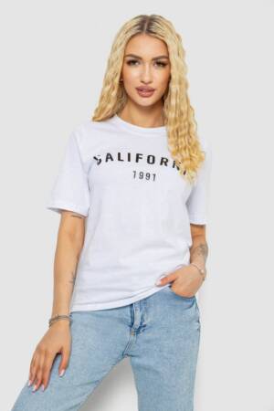 Футболка жіноча з принтом, колір білий, 241R134