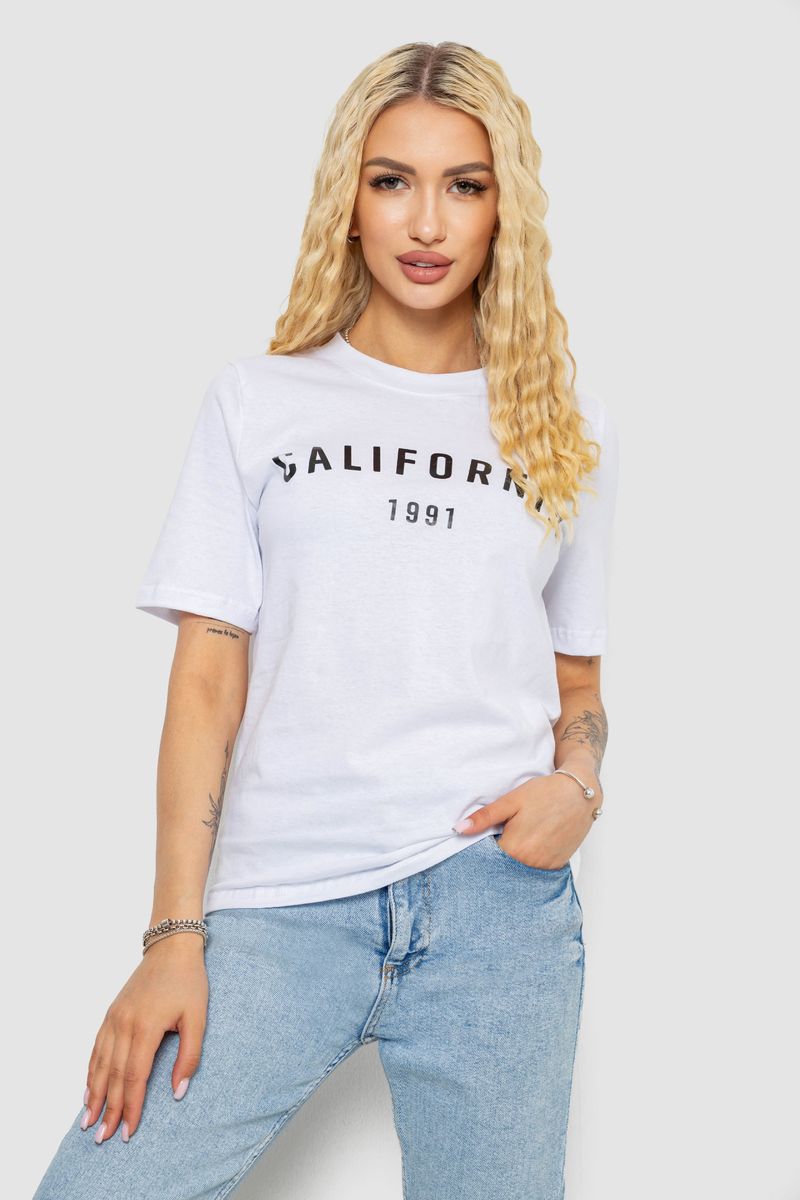 Футболка жіноча з принтом, колір білий, 241R134