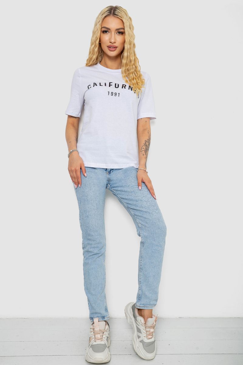 Футболка жіноча з принтом, колір білий, 241R134