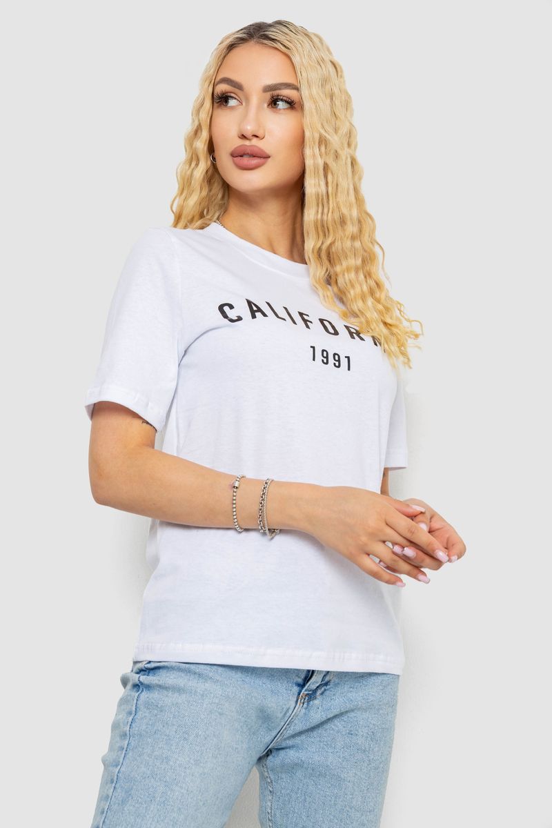 Футболка жіноча з принтом, колір білий, 241R134 - Зображення 3