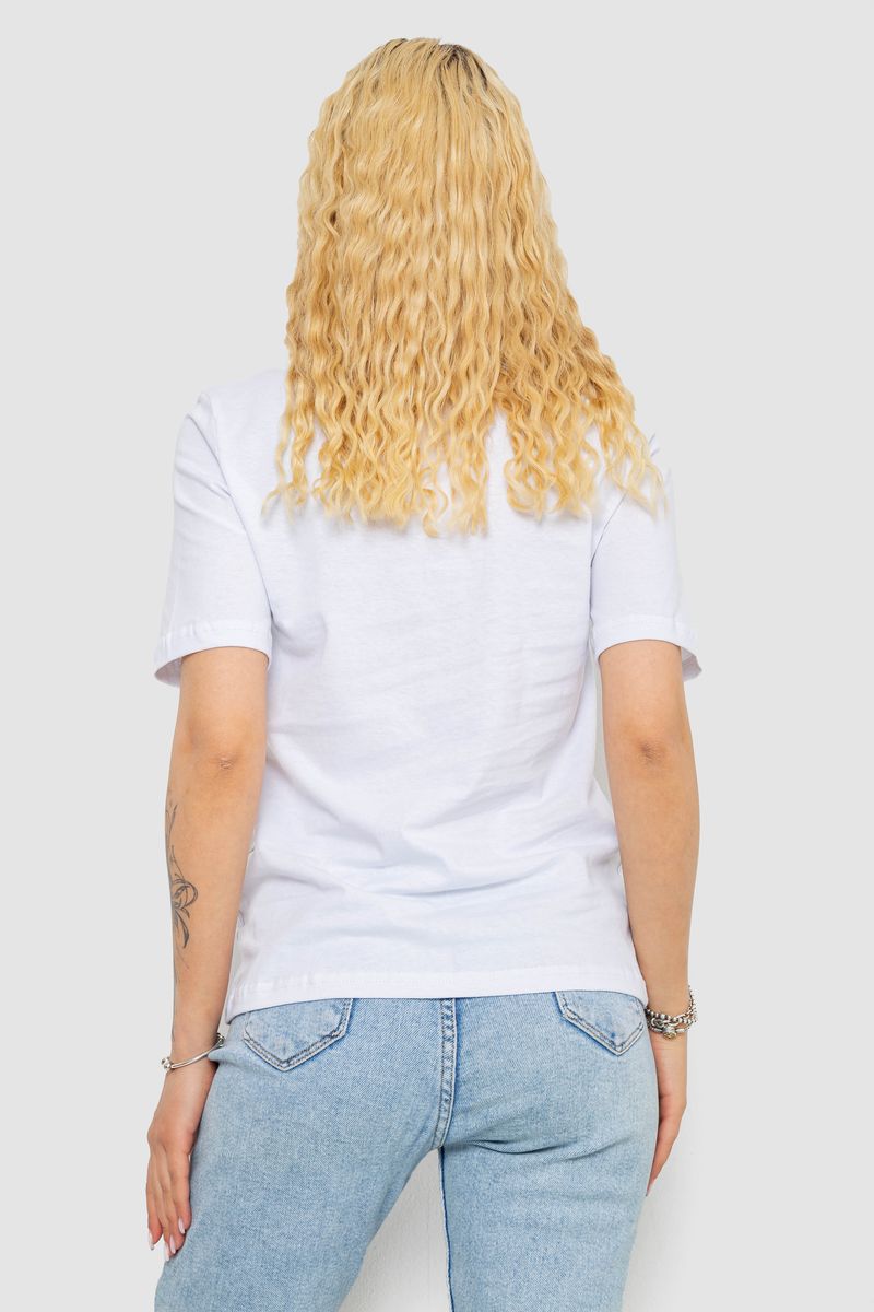 Футболка жіноча з принтом, колір білий, 241R134 - Зображення 4