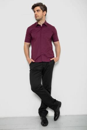 Сорочка чоловіча однотонна, колір сливовий, 214R6917-3