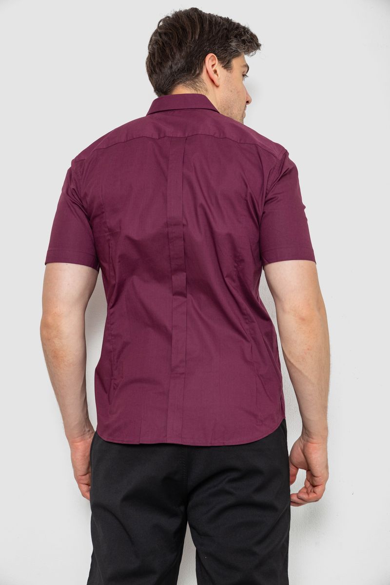Сорочка чоловіча однотонна, колір сливовий, 214R6917-3 - Зображення 4