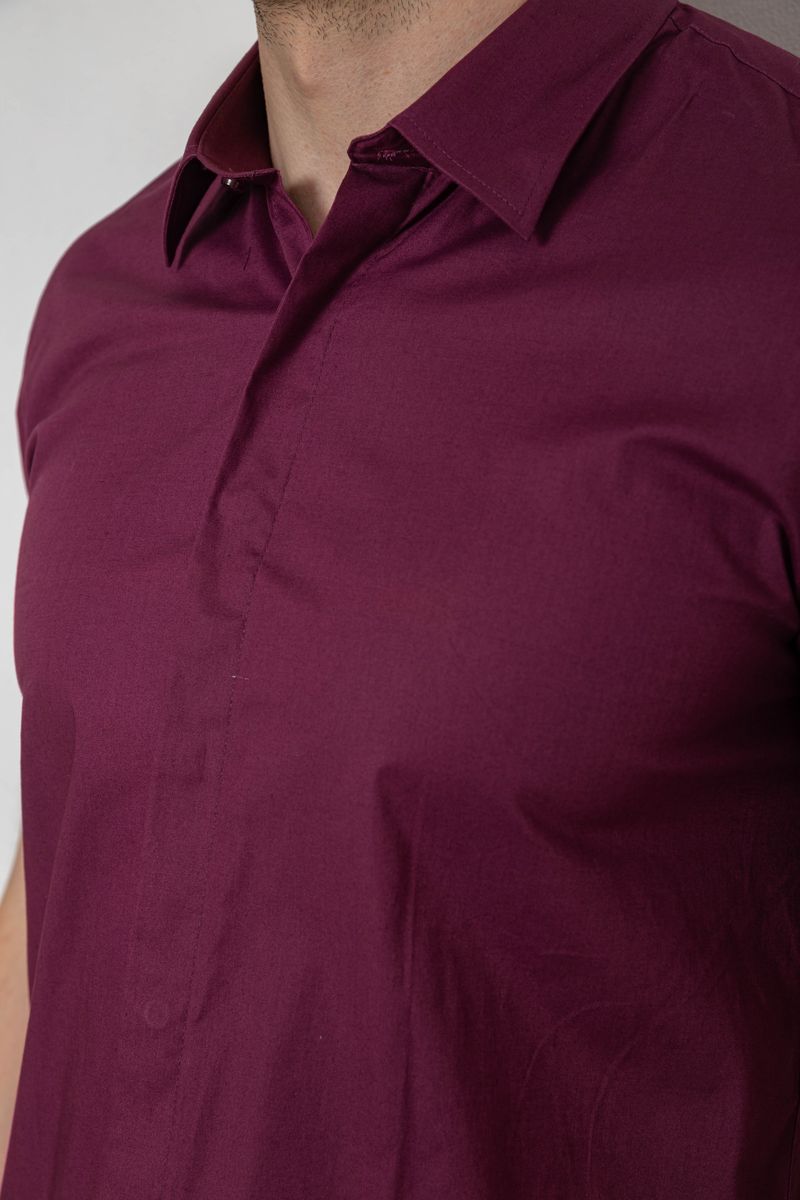 Сорочка чоловіча однотонна, колір сливовий, 214R6917-3 - Зображення 5