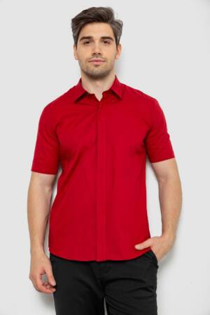 Сорочка чоловіча однотонна, колір бордовий, 214R6917-3