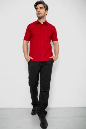 Сорочка чоловіча однотонна, колір бордовий, 214R6917-3