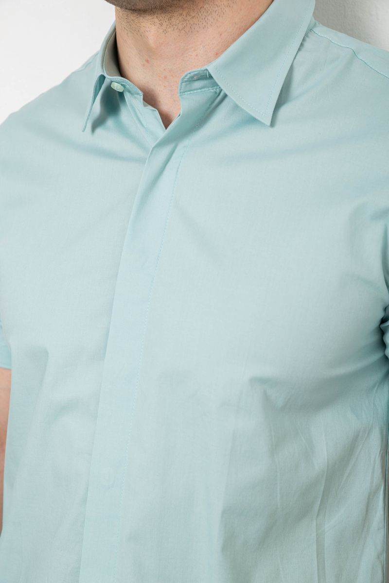 Сорочка чоловіча однотонна, колір оливковий, 214R6917-3 - Зображення 4