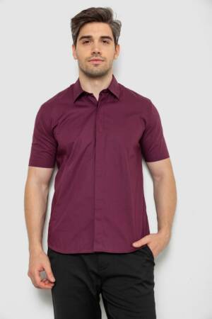 Сорочка чоловіча однотонна, колір сливовий, 214R6917-3
