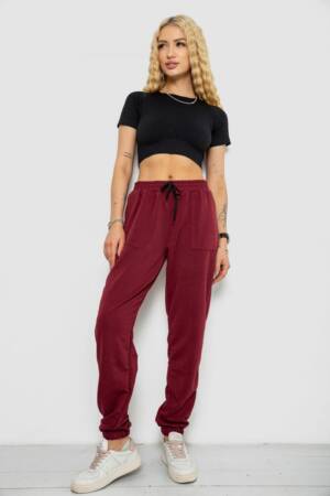 Спортивні штани жіночі, колір бордовий, 238R347