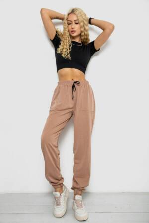 Спортивні штани жіночі, колір бежевий, 238R347