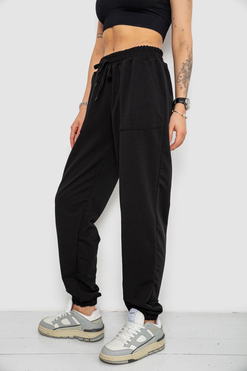 Спортивні штани жіночі, колір чорний, 238R347 - Зображення 3