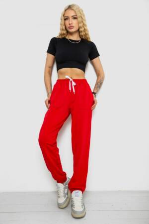 Спортивні штани жіночі, колір червоний, 238R347