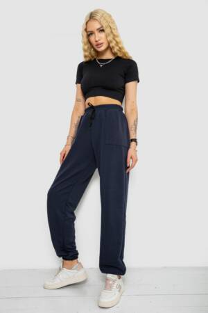 Спортивні штани жіночі, колір темно-синій, 238R347