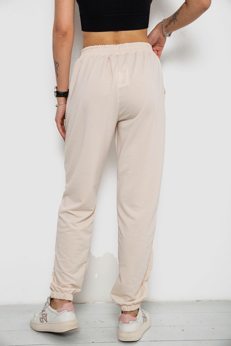 Спортивні штани жіночі, колір світло-бежевий, 238R347 - Зображення 4