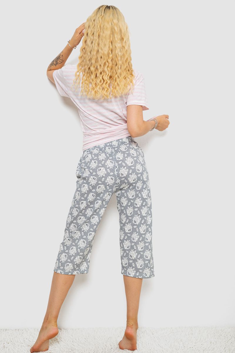 Піжама жіноча з принтом, колір пудровий, 243R3633 - Зображення 4