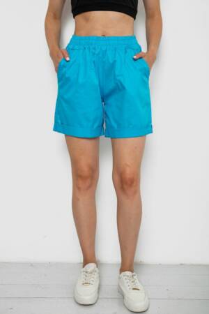 Шорти жіночі однотонні, колір бірюзовий, 238R315