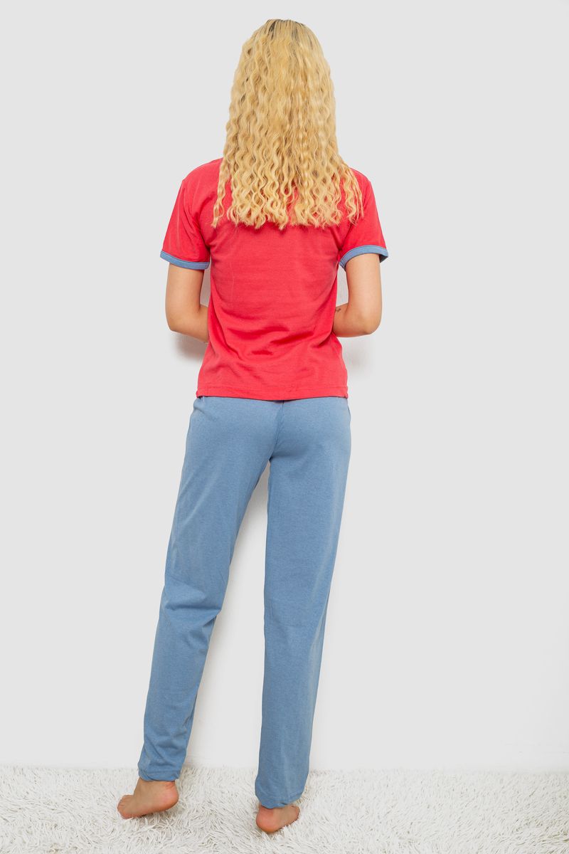 Піжама жіноча з принтом, колір малиновий, 243R20262 - Зображення 4