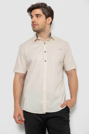 Сорочка чоловіча однотонна, колір бежевий, 214R7117