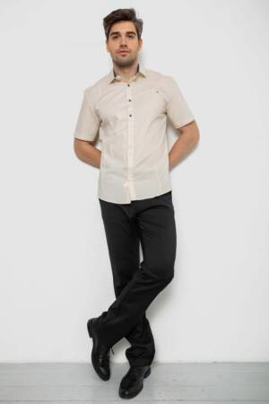 Сорочка чоловіча однотонна, колір бежевий, 214R7117