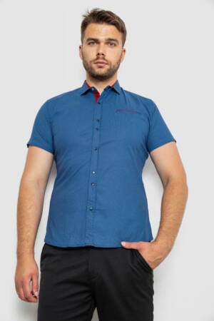 Сорочка чоловіча з принтом, колір синій, 214RK104