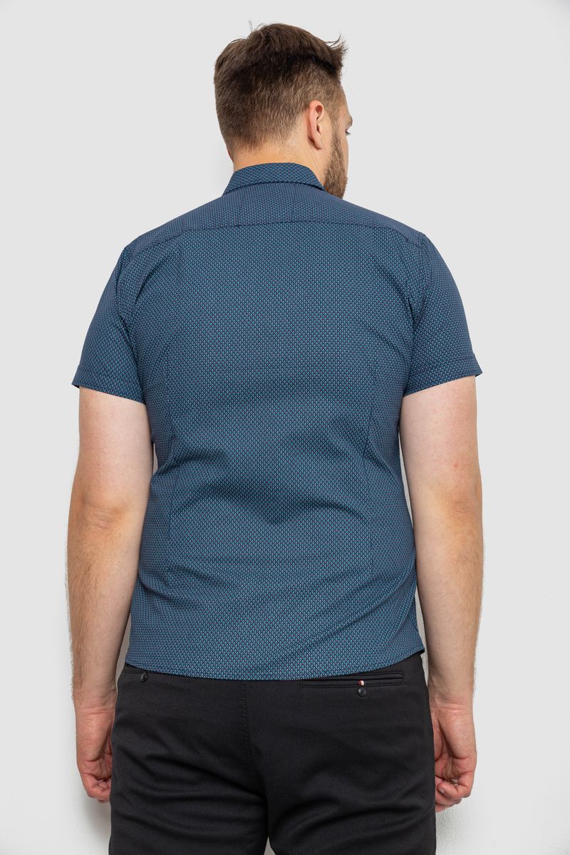 Сорочка чоловіча з принтом, колір темно-синій, 214RK104 - Зображення 4