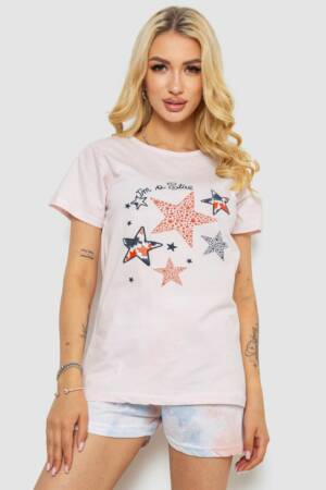 Піжама жіноча, колір світло-рожевий, 243R50582