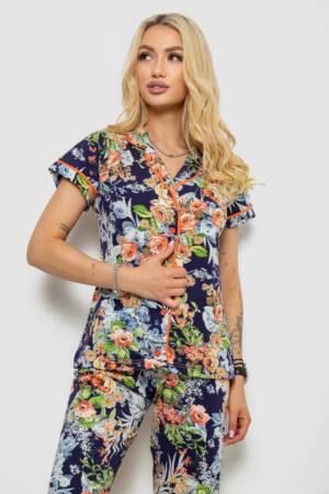 Піжама жіноча, колір синій, 243R19016