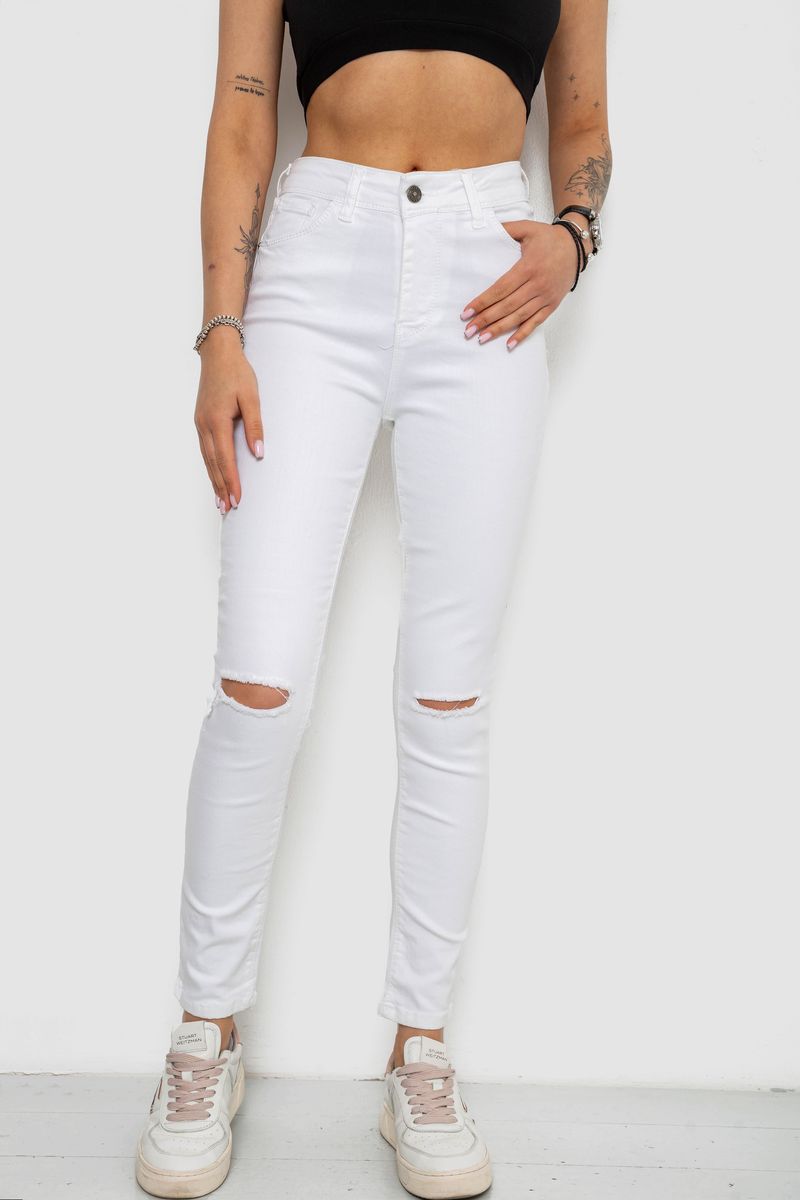 Джинси жіночі, колір білий, 182R539