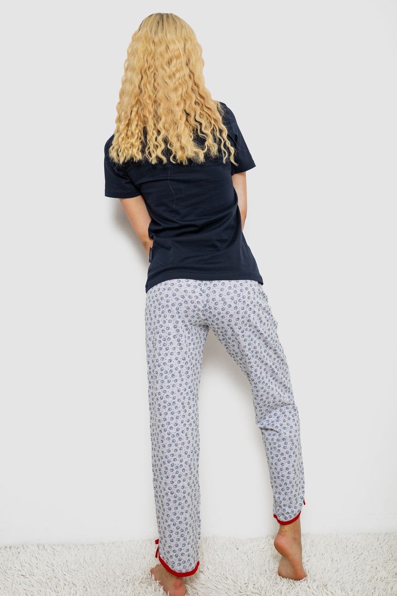 Піжама жіноча з принтом, колір синій, 243R2039 - Зображення 4