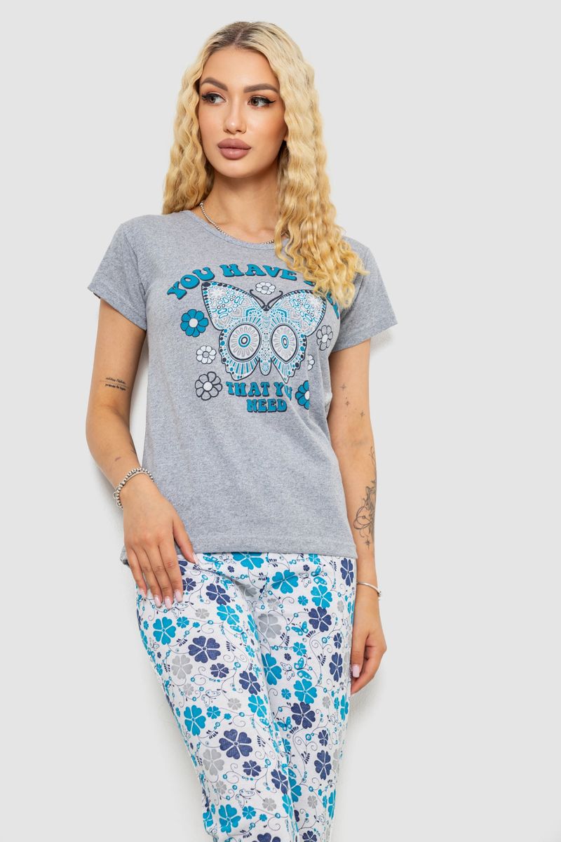 Піжама жіноча, колір сірий, 243R2528