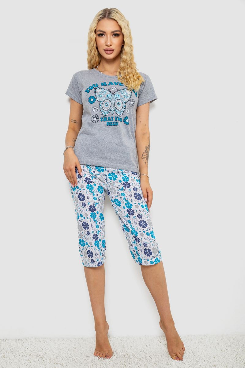 Піжама жіноча, колір сірий, 243R2528