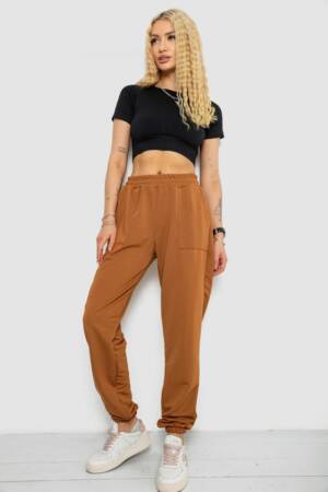 Спортивні штани жіночі, колір коричневий, 238R347-1