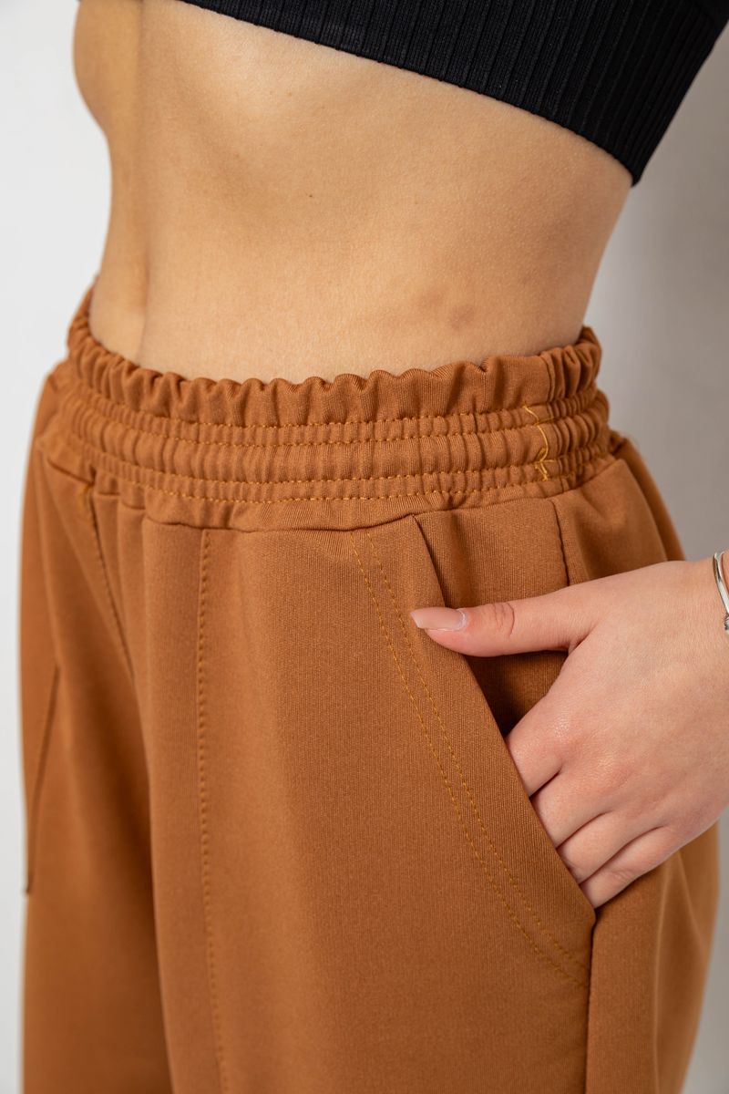 Спортивні штани жіночі, колір коричневий, 238R347-1 - Зображення 5