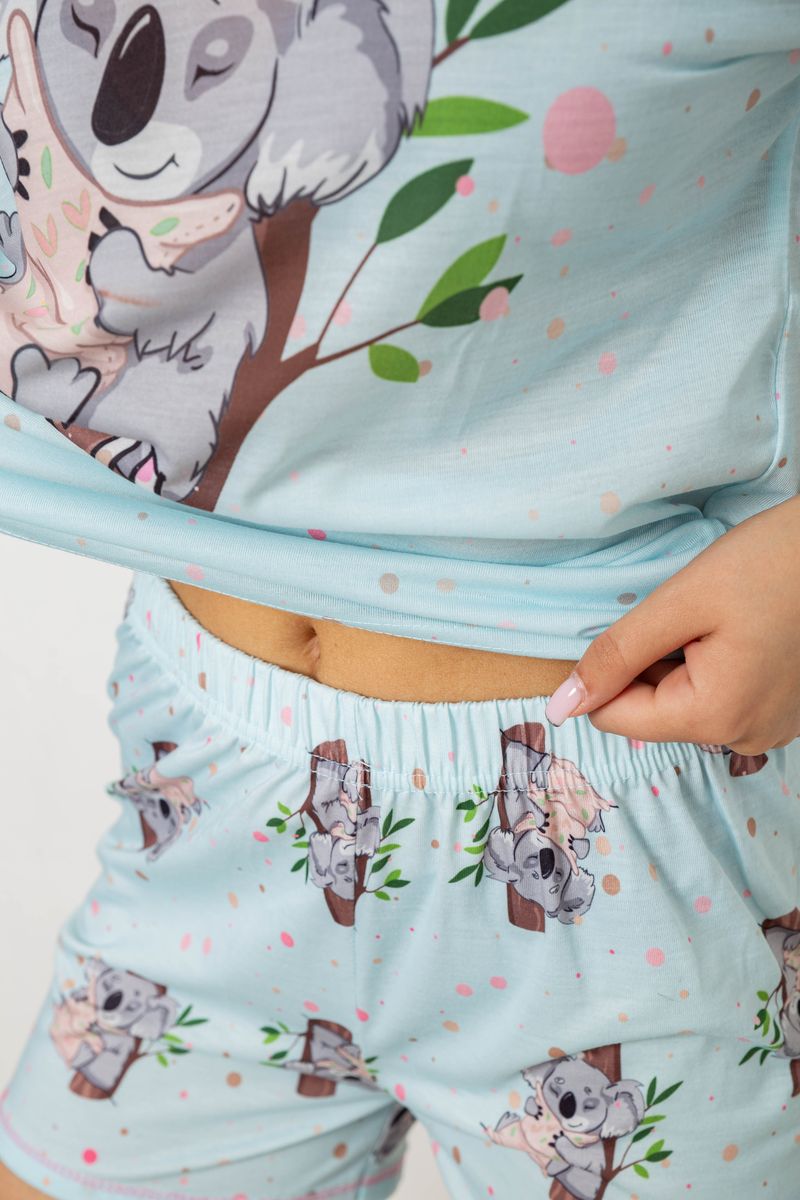 Піжама жіноча з принтом, колір блакитний, 243R6211 - Зображення 5