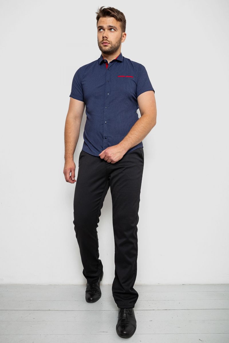 Сорочка чоловіча з принтом, колір темно-синій, 214RK103 - Зображення 2