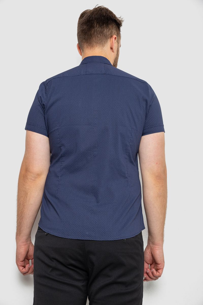 Сорочка чоловіча з принтом, колір темно-синій, 214RK103 - Зображення 4