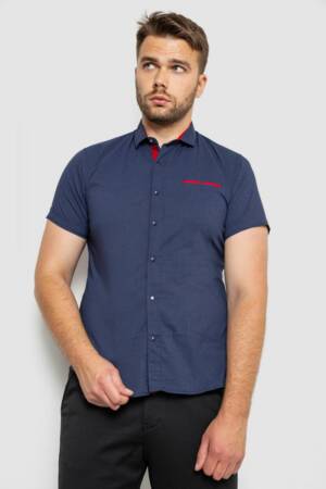Сорочка чоловіча з принтом, колір темно-синій, 214RK103