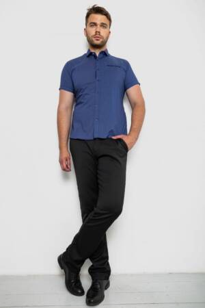 Сорочка чоловіча з принтом, колір синій, 214RK103