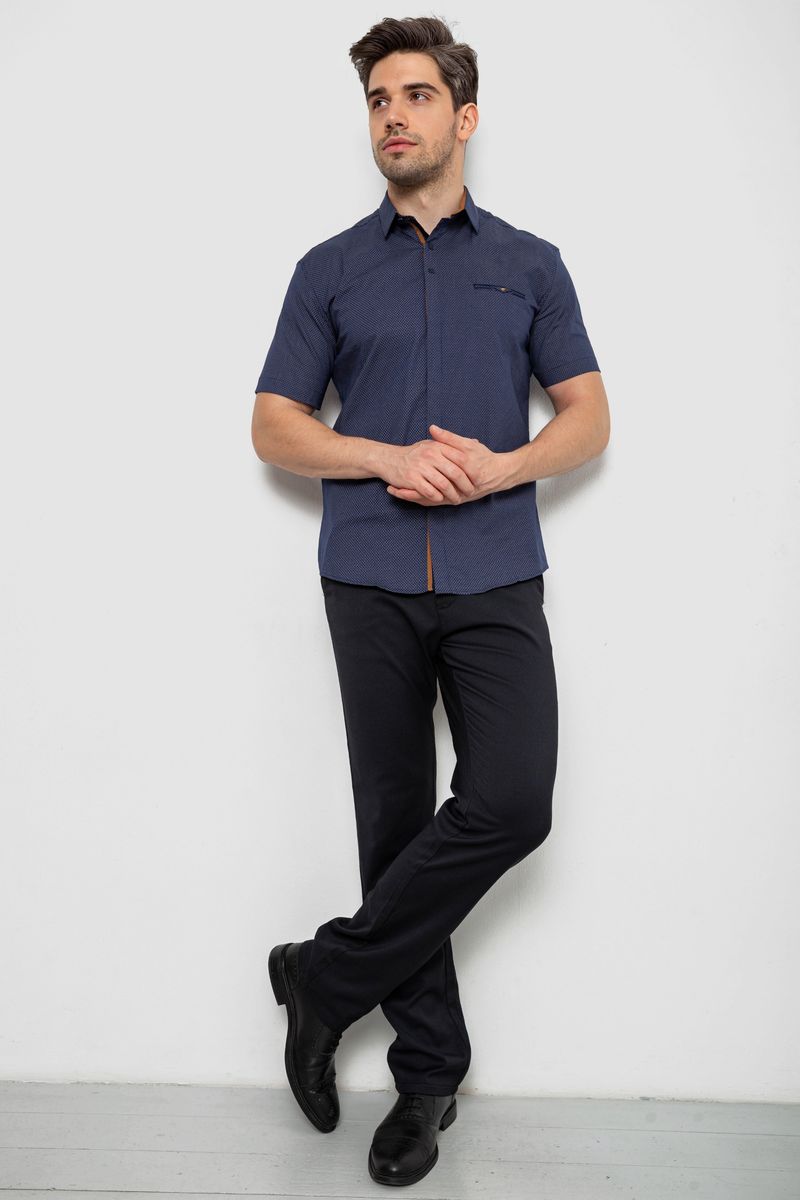 Сорочка чоловіча з принтом, колір синій, 214R7130-1