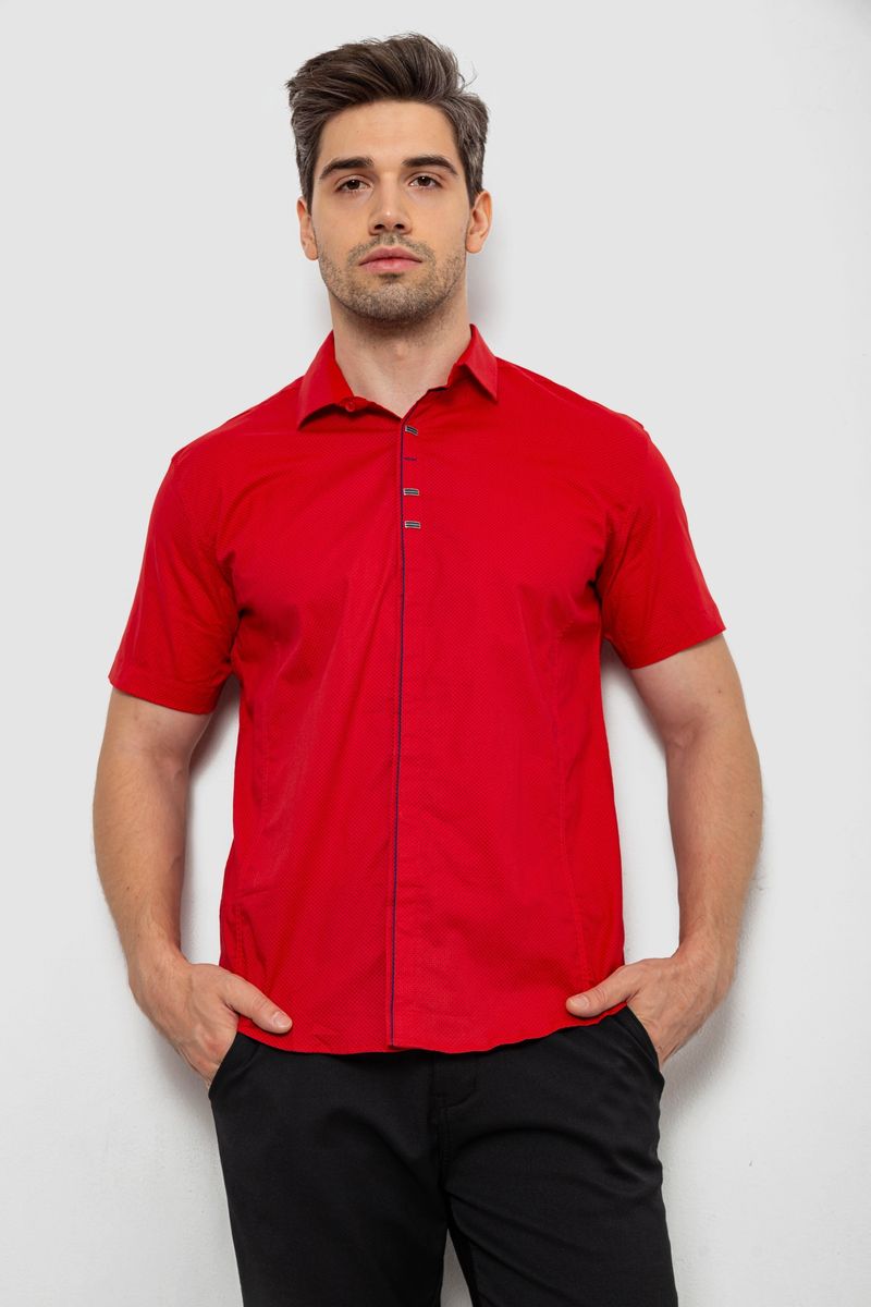 Сорочка чоловіча з принтом, колір червоний, 214R7026