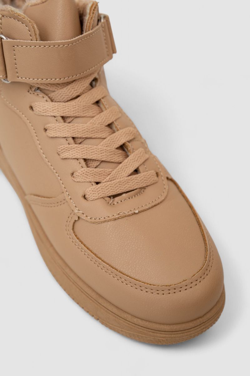 Кросівки жіночі зимові на хутрі, колір темно-бежевий, 248RAJ01