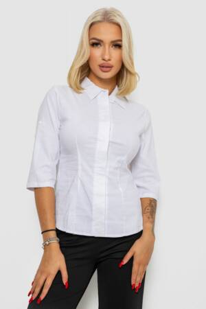 Блуза класична, колір білий, 230R08-1