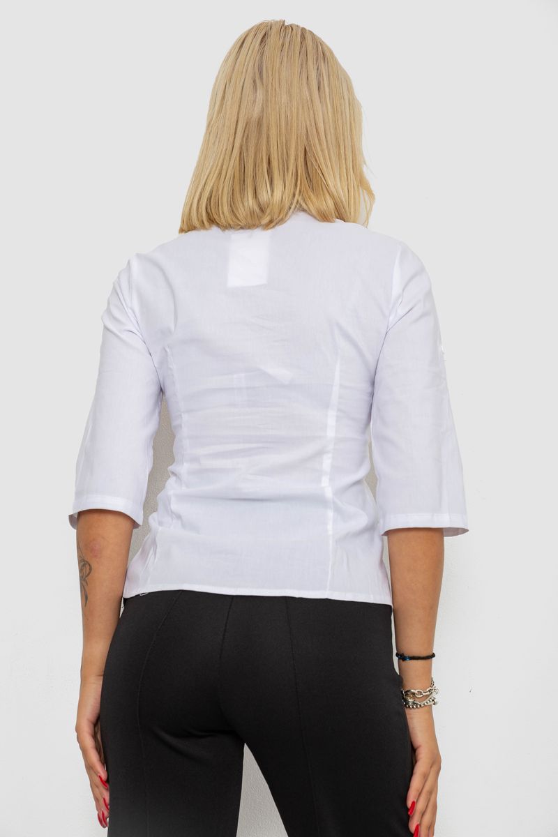 Блуза класична, колір білий, 230R08-1 - Зображення 4