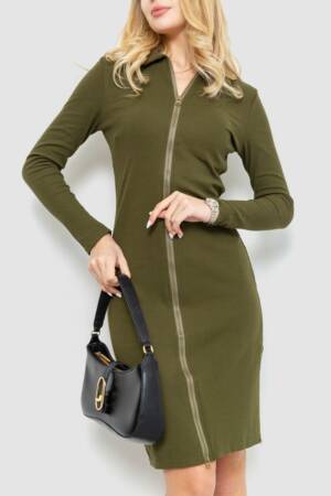 Сукня на блискавці, колір хакі, 204R3059