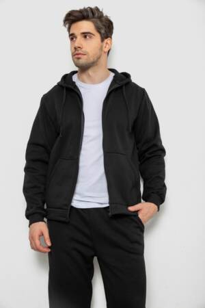 Спортивний костюм чоловічий на флісі, колір чорний, 238R58692