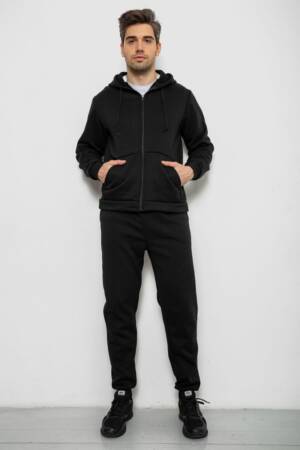 Спортивний костюм чоловічий на флісі, колір чорний, 238R58692