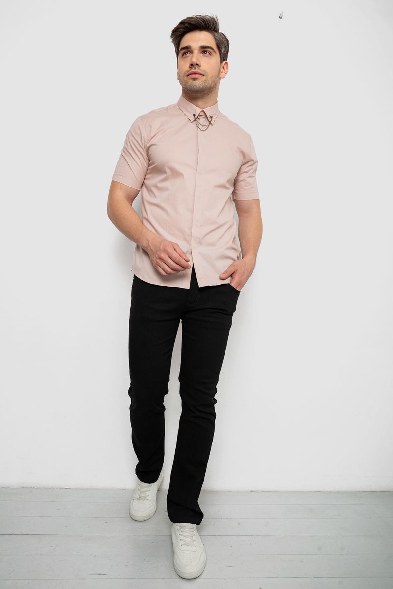 Сорочка чоловіча однотонна, колір бежевий, 214R6917